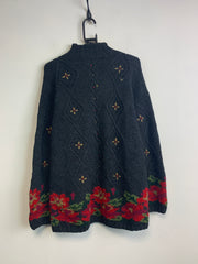 Black L.L. Bean Floral Jumper Women's XL