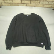 Vintage 90s Black Russell Athletic Blank Sweatshirt Men's Large