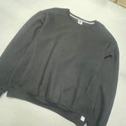 Vintage 90s Black Russell Athletic Blank Sweatshirt Men's Large