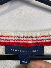 Cream Tommy Hilfiger V-neck Jumper Men's Medium