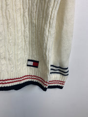 Cream Tommy Hilfiger V-neck Jumper Men's Medium