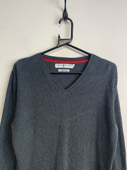 Grey Tommy Hilfiger V-neck Jumper Men's Large