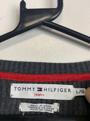 Grey Tommy Hilfiger V-neck Jumper Men's Large