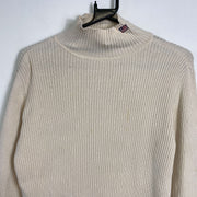 Beige Polo Jeans Ralph Lauren Knit Sweater Jumper Turtleneck Womens Large