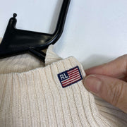 Beige Polo Jeans Ralph Lauren Knit Sweater Jumper Turtleneck Womens Large