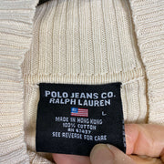 Beige Polo Jeans Ralph Lauren Knit Sweater Jumper Turtleneck Womens Large