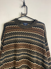 Dark Green Dockers Striped Jumper Men's XXL