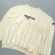 Vintage Cream Reebok Sweatshirt Men's Medium