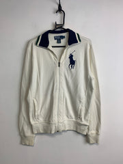 Vintage White Ralph Lauren Big Logo Track Jacket Men's Small