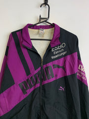 Vintage Black and Purple Puma Windbreaker Men's Large