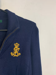 Navy Ralph Lauren Chest Logo Cardigan Women's Medium