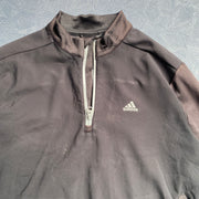 Washed Black Adidas Quarter zip Sweatshirt Men's Medium