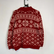 Red Christmas Lauren Ralph Lauren Knit Sweater Jumper Womens Large