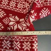 Red Christmas Lauren Ralph Lauren Knit Sweater Jumper Womens Large