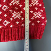 Red Christmas Lauren Ralph Lauren Knit Sweater Jumper Womens Large