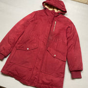 Red Tommy Hilfiger Fleece Lined Raincoat Men's Small