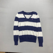 Vintage Navy and White Ralph Lauren Jumper Women's Large