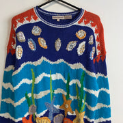 Vintage Multicolour Knitwear Sweater Women's Large