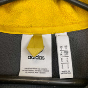 Grey and Yellow Adidas Quarter zip Fleece Men's Small