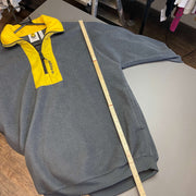 Grey and Yellow Adidas Quarter zip Fleece Men's Small