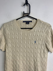 Beige Ralph Lauren Sport Short-sleeved Jumper Women's Large