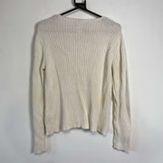 Vintage 90s Beige Calvin Klein Knit Sweater Jumper Womens Medium