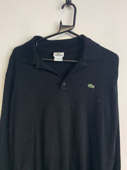 Black Lacoste Button-up Sweatshirt Men's Large