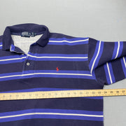 Vintage Navy and White Polo Ralph Lauren Polo Shirt Men's Small