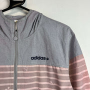 Y2K Grey and Pink Adidas Windbreaker Men's Medium