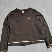 Y2K Black Nike Cropped Sweatshirt Women's large