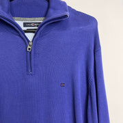 Blue Casa Moda Quarter Zip Knit Jumper Large