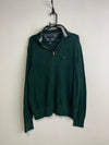 Green Tommy Hilfiger 1/4 Zip-up Jumper Men's Medium