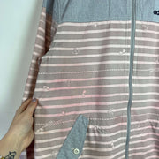 Y2K Grey and Pink Adidas Windbreaker Men's Medium