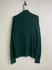 Green Tommy Hilfiger 1/4 Zip-up Jumper Men's Medium