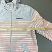 Y2K Grey and Pink Adidas Windbreaker Men's Medium