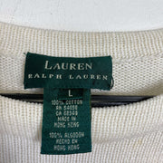 White Lauren Ralph Lauren Knit Sweater Jumper Womens Large