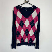 Pink Navy Tommy Hilfiger Knit Sweater Jumper Womens Medium