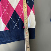 Pink Navy Tommy Hilfiger Knit Sweater Jumper Womens Medium