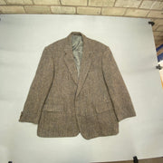 Brown Harris Tweed Pure Wool Blazer Jacket Men's Large