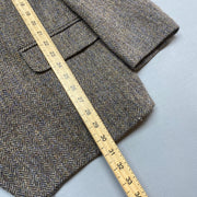 Brown Harris Tweed Pure Wool Blazer Jacket Men's Large