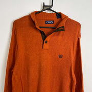 Orange Chaps Ralph Lauren Knit Sweater Jumper Medium