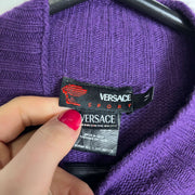 Purple Versace Sport Knit Jumper Sweater Medium Womens