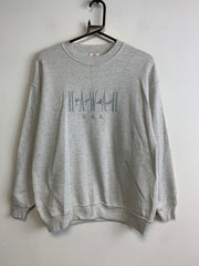 Grey Embroidery Sweatshirt Men's Medium