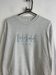 Grey Embroidery Sweatshirt Men's Medium