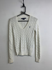 White Ralph Lauren Sport V-neck Jumper Women's XS