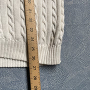 White Ralph Lauren Cable Knit zip up Sweater Women's XXL