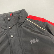 Black Red Beige Fila Coat Men's Medium