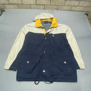 Vintage Navy and White Nautica Raincoat Men's XL