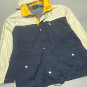 Vintage Navy and White Nautica Raincoat Men's XL