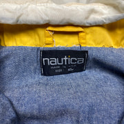 Vintage Navy and White Nautica Raincoat Men's XL